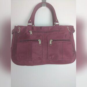 Large Burgundy Durable Nylon Cosmetic Makeup Bag